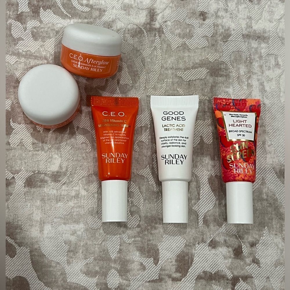 Sunday Riley 5 Piece Bundle - CEO, Good Genes, Light hearted, NEW